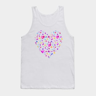 Hearts, Stars and Spirals Colorful Pattern of Love Tank Top